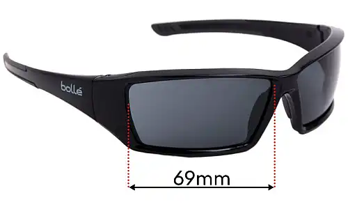 Sunglass Fix Ersatzgläser für Bolle Jet - 69mm Wide Bolle Jet Ersatzlinsen 69mm wide