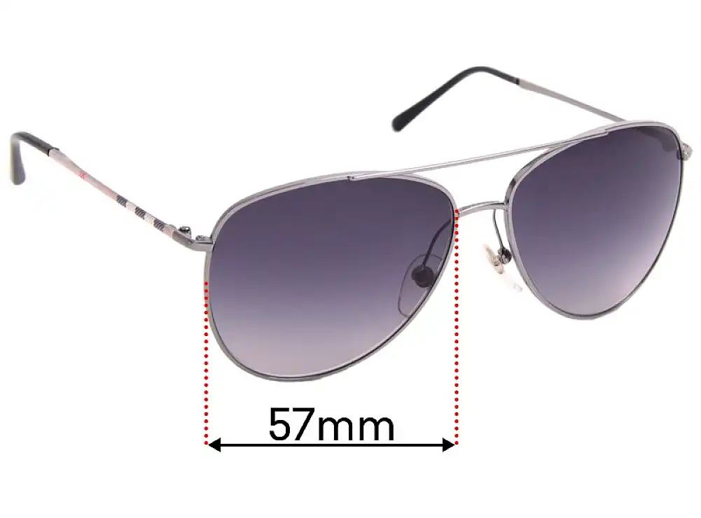Sunglass Fix Ersatzgläser für Burberry House Check Foil - 57mm Wide Sunglass Fix Ersatzgläser für Burberry House Check Foil - 57mm Wide