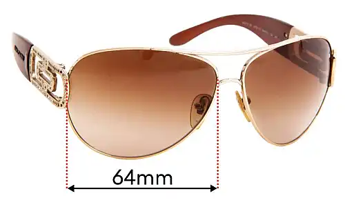 Sunglass Fix Ersatzgläser für Bvlgari 6012-B - 64mm Wide Bvlgari 6012-B Ersatzlinsen 64mm wide