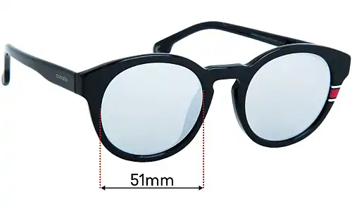 Sunglass Fix Ersatzgläser für Carrera 184/F/S - 51mm Wide Carrera 184/F/S Ersatzlinsen 51mm wide
