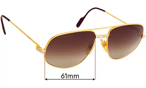 Sunglass Fix Ersatzgläser für Cartier 1842112 - 61mm Wide Sunglass Fix Ersatzgläser für Cartier 1842112 - 61mm Wide