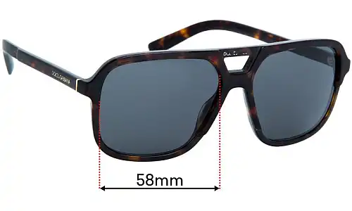 Sunglass Fix Ersatzgläser für Dolce & Gabbana DG4354 - 58mm Wide Dolce & Gabbana DG4354 Ersatzgläser 58mm wide