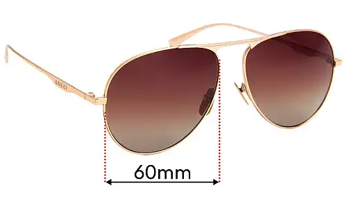 Sunglass Fix Ersatzgläser für Gucci GG 0334/S - 60mm Wide Gucci GG 0334/S Ersatzlinsen 60mm wide