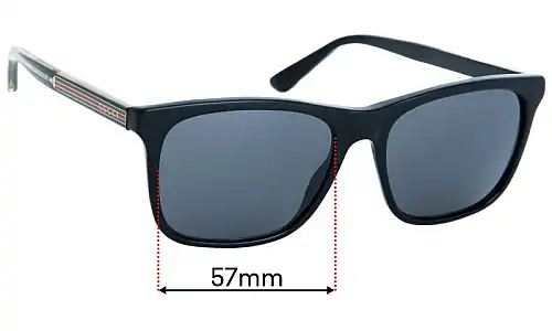 Sunglass Fix Ersatzgläser für Gucci GG0381/S - 57mm Wide Sunglass Fix Ersatzgläser für Gucci GG0381/S - 57mm Wide