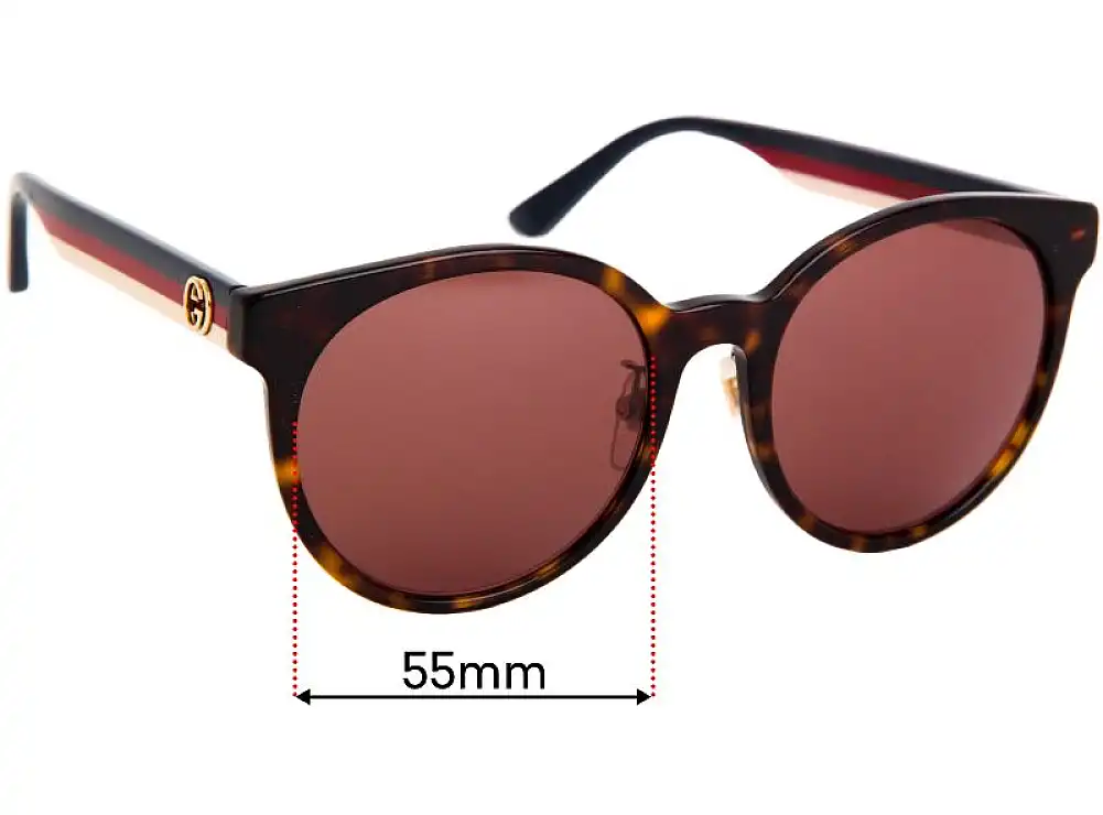 Sunglass Fix Ersatzgläser für Gucci GG0416SK - 55mm Wide Sunglass Fix Ersatzgläser für Gucci GG0416SK - 55mm Wide