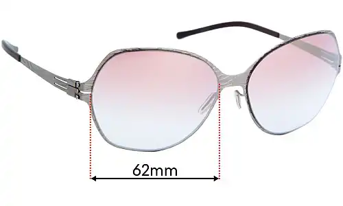 Sunglass Fix Ersatzgläser für IC! Berlin Sauvage Tres Chic - 62mm Wide IC! Berlin Sauvage Sauvage Tres Chic Ersatzlinsen 62mm wide