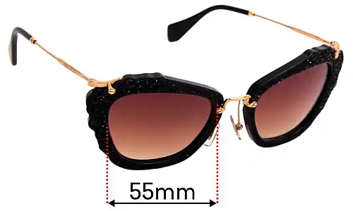 Sunglass Fix Ersatzgläser für Miu Miu SMU04Q - 55mm Wide Sunglass Fix Ersatzgläser für Miu Miu SMU04Q - 55mm Wide