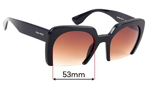 Sunglass Fix Ersatzgläser für Miu Miu SMU06Q - 53mm Wide Sunglass Fix Ersatzgläser für Miu Miu SMU06Q - 53mm Wide