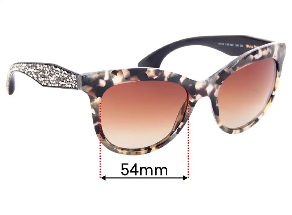Sunglass Fix Ersatzgläser für Miu Miu SMU10P - 54mm Wide Sunglass Fix Ersatzgläser für Miu Miu SMU10P - 54mm Wide