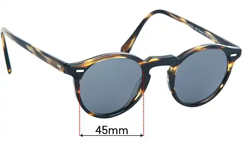 Sunglass Fix Ersatzgläser für Oliver Peoples OV5186 Gregory Peck - 45mm Wide Oliver Peoples OV5186 Gregory Peck Ersatzlinsen 45mm wide