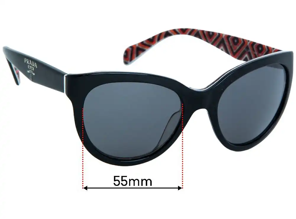 Sunglass Fix Ersatzgläser für Prada SPR05P - 55mm Wide Sunglass Fix Ersatzgläser für Prada SPR05P - 55mm Wide