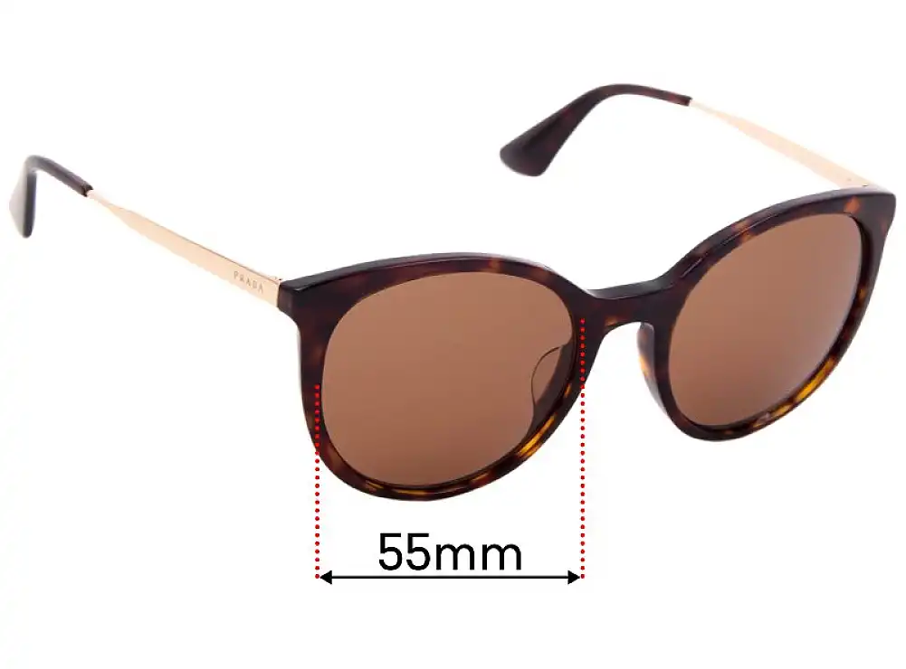 Sunglass Fix Ersatzgläser für Prada SPR17S-F - 55mm Wide Sunglass Fix Ersatzgläser für Prada SPR17S-F - 55mm Wide