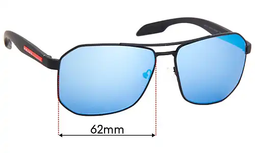 Sunglass Fix Ersatzgläser für Prada SPS51V - 62mm Wide Prada SPS51V Ersatzgläser 62mm wide