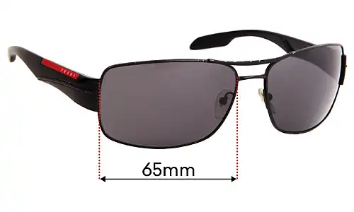 Sunglass Fix Ersatzgläser für Prada SPS53N - 65mm Wide Prada SPS53N Ersatzgläser 65mm wide