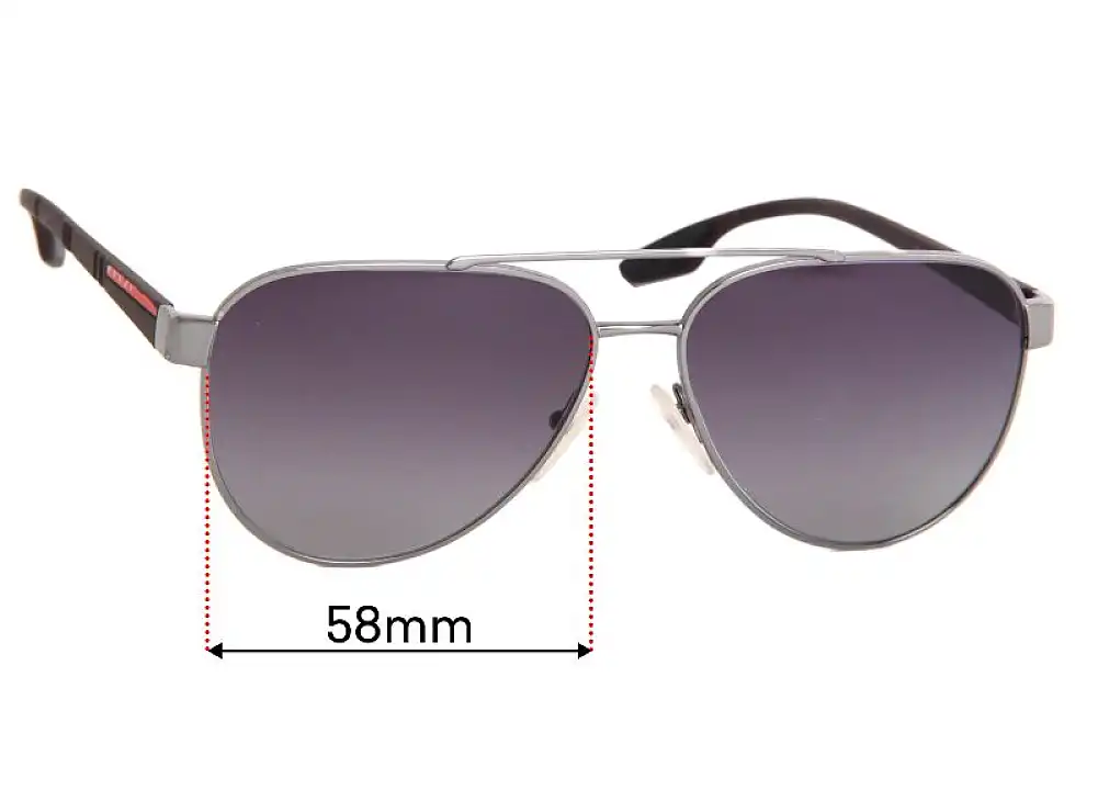 Sunglass Fix Ersatzgläser für Prada SPS54T - 58mm Wide Sunglass Fix Ersatzgläser für Prada SPS54T - 58mm Wide