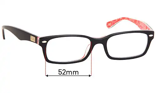 Sunglass Fix Ersatzgläser für Ray-Ban RB5206 - 54mm Wide Ray-Ban RB5206 Ersatzlinsen 54mm wide