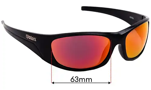 Sunglass Fix Ersatzgläser für Spotters Alpha 2016 & Newer - 63mm Wide Spotters Alpha 2016 & Newer Ersatzlinsen 63mm wide