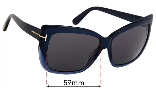 Sunglass Fix Ersatzgläser für Tom Ford Irina TF390 - 59mm Wide Tom Ford Irina TF390 Ersatzgläser 59mm wide
