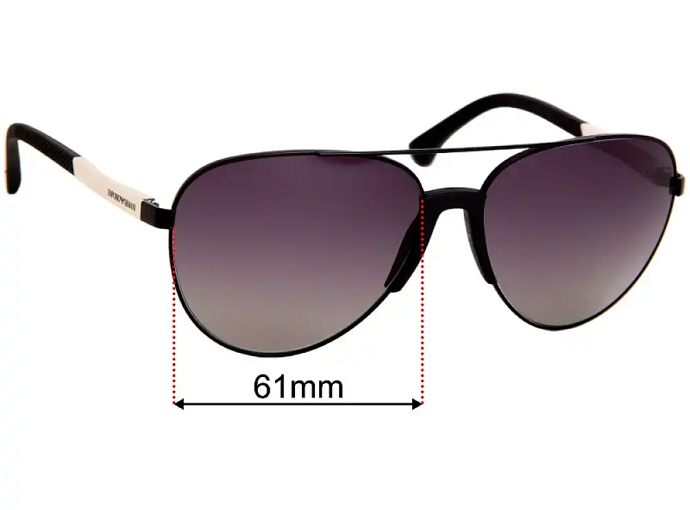 Sunglass Fix Ersatzgläser für Emporio Armani EA2059 - 61mm Wide Sunglass Fix Ersatzgläser für Emporio Armani EA2059 - 61mm Wide