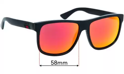 Sunglass Fix Ersatzgläser für Gucci GG0010S - 58mm Wide Sunglass Fix Ersatzgläser für Gucci GG0010S - 58mm Wide