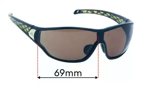 Sunglass Fix Ersatzgläser für Adidas A190 Tycane Pro S - 69mm Wide Adidas A190 Tycane Pro S Ersatzlinsen 69mm wide