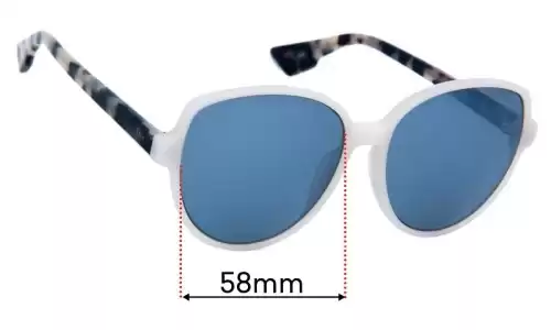Sunglass Fix Ersatzgläser für Christian Dior Dioronde 2 - 58mm Wide Christian Dior Dioronde 2 Ersatzlinsen 58mm wide