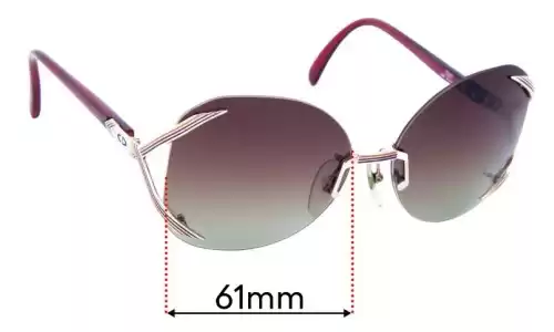 Sunglass Fix Ersatzgläser für Christian Dior 2289 - 61mm Wide Christian Dior 2289 Ersatzlinsen 61mm wide