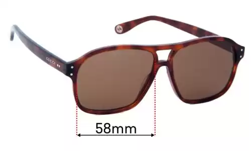 Sunglass Fix Ersatzgläser für Gucci GG0475S - 58mm Wide Gucci GG0475S Ersatzlinsen 58mm wide