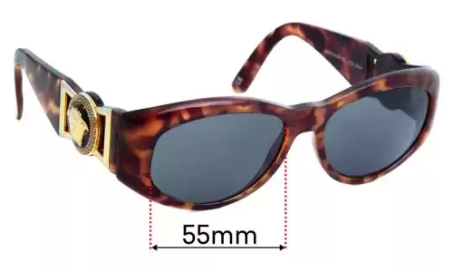 Sunglass Fix Ersatzgläser für Versace MOD 424 - 55mm Wide Versace MOD 424 Ersatzlinsen 55mm wide