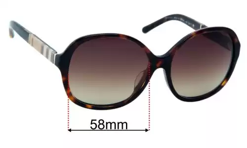 Sunglass Fix Ersatzgläser für Burberry B 4178F - 58mm Wide Burberry B 4178F Ersatzlinsen 58mm wide