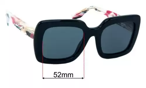 Sunglass Fix Ersatzgläser für Burberry B 4284 - 52mm Wide Burberry B 4284 Ersatzlinsen 52mm wide
