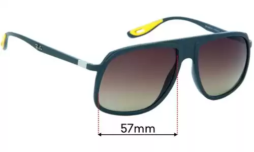 Sunglass Fix Ersatzgläser für Ray-Ban RB4308M Scuderia Ferrari Collection - 57mm Wide Ray-Ban RB4308M Scuderia Ferrari Collection Ersatzlinsen 57mm wide
