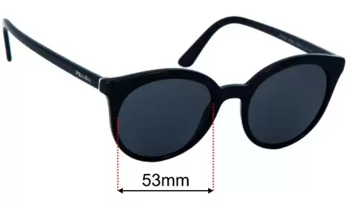 Sunglass Fix Ersatzgläser für Prada SPR 02X - 53mm Wide Prada SPR 02X Ersatzlinsen 53mm wide