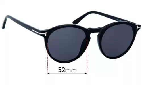 Sunglass Fix Ersatzgläser für Tom Ford TF904 Aurele - 52mm Wide Tom Ford TF904 Aurele Ersatzlinsen 52mm wide