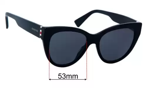 Gucci GG0460S Replacement Lenses 53mm Sunglass Fix Replacement Lenses for Gucci GG0460S - 53mm Wide