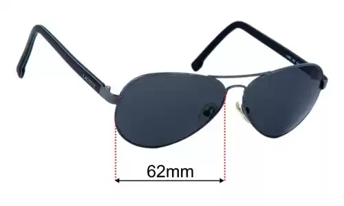Replacement Lenses for Lacoste L163S - 62mm Wide Sunglass Fix Replacement Lenses for Lacoste L163S - 62mm Wide