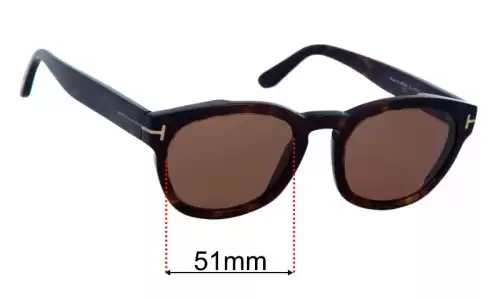 Replacement Lenses for Tom Ford Bryan-02 TF590 - 51mm Wide Sunglass Fix Replacement Lenses for Tom Ford Bryan-02 TF590 - 51mm Wide