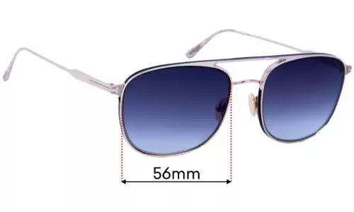 Sunglass Fix Ersatzgläser für Tom Ford Jake TF827 - 56mm Wide Tom Ford Jake TF827 Ersatzlinsen 56mm wide