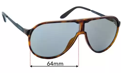 Sunglass Fix Ersatzgläser für Carrera New Champion/L - 64mm Wide Carrera New Champion/L Ersatzgläser 64mm wide