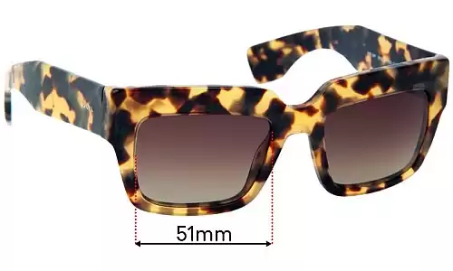 Sunglass Fix Ersatzgläser für Prada SPR 28P - 51mm Wide Prada SPR 28P Ersatzlinsen 51mm wide