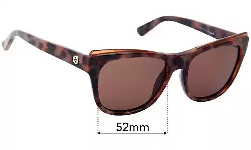 Sunglass Fix Ersatzgläser für Gucci GG3783 - 52mm Wide Gucci GG3783 Ersatzlinsen 52mm wide