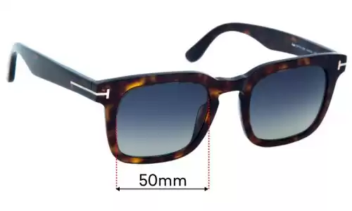 Sunglass Fix Ersatzgläser für Tom Ford Dax TF751 - 50mm Wide Tom Ford Dax TF751 Ersatzlinsen 50mm wide