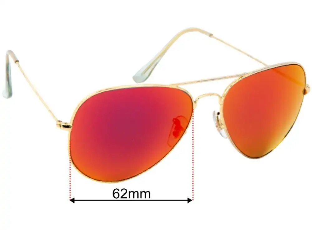 Sunglass Fix Ersatzgläser für Ray-Ban RB3026 Diamond Aviator - 62mm Wide Sunglass Fix Ersatzgläser für Ray-Ban RB3026 Diamond Aviator - 62mm Wide