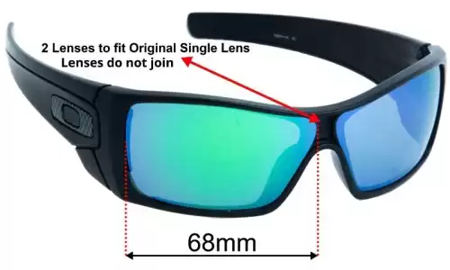 Sunglass Fix Ersatzgläser für Oakley Batwolf OO9101 (Two Lenses) - 68mm Wide Oakley Batwolf OO9101 (Two Lenses) Ersatzlinsen 68mm wide