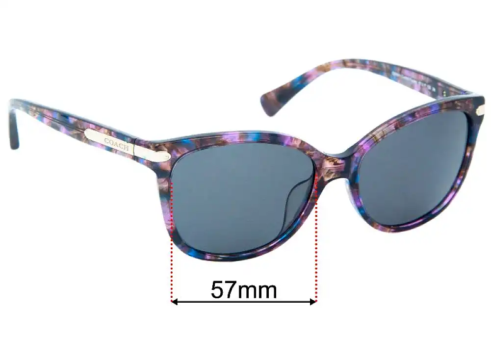 Sunglass Fix Ersatzgläser für Coach HC8132F - 57mm Wide Sunglass Fix Ersatzgläser für Coach HC8132F - 57mm Wide