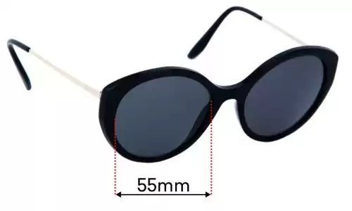 Sunglass Fix Ersatzgläser für Prada SPR 18X - 55mm Wide Prada SPR 18X Ersatzlinsen 55mm wide