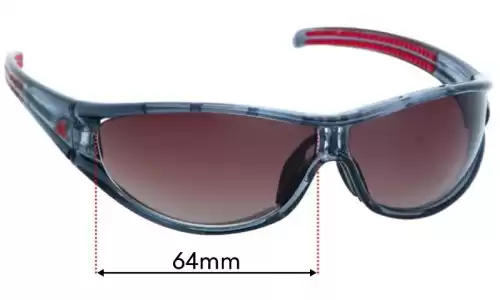 Sunglass Fix Ersatzgläser für Adidas A267 Evil Eye S - 64mm Wide Adidas A267 Evil Eye S Ersatzlinsen 64mm wide