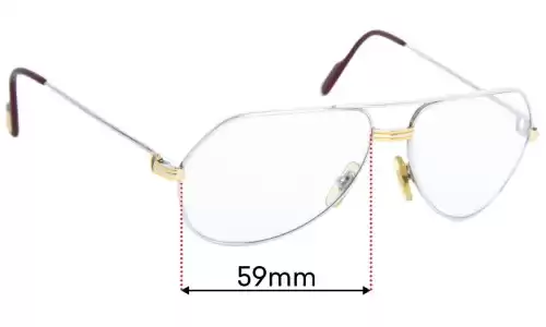 Sunglass Fix Ersatzgläser für Cartier Vendome Louis - 59mm Wide Cartier Vendome Louis Ersatzlinsen 59mm wide