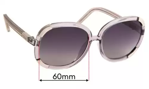 Sunglass Fix Ersatzgläser für Chloe CL 2119 - 60mm Wide Chloe CL 2119 Ersatzlinsen 60mm wide