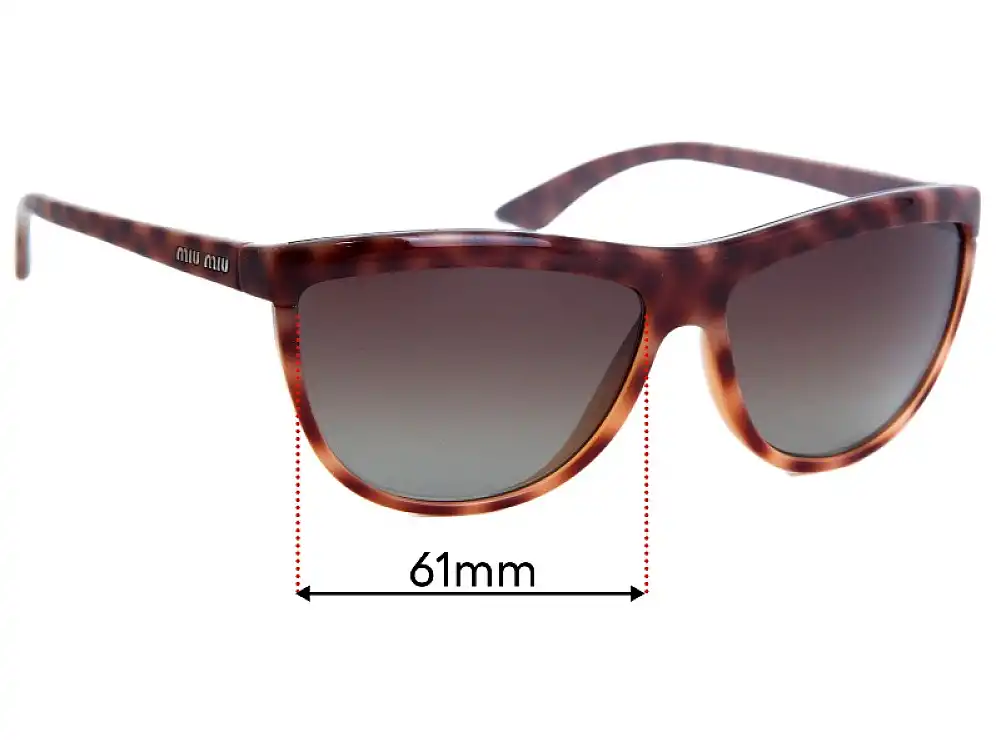Sunglass Fix Ersatzgläser für Miu Miu Unknown Brown Tortoise Shell - 61mm Wide Sunglass Fix Ersatzgläser für Miu Miu Unknown Brown Tortoise Shell - 61mm Wide